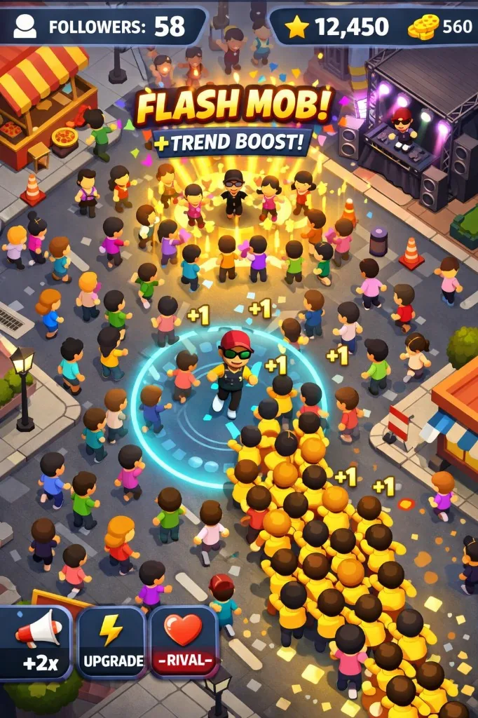 Concept mockup of an Influence Run crowd run