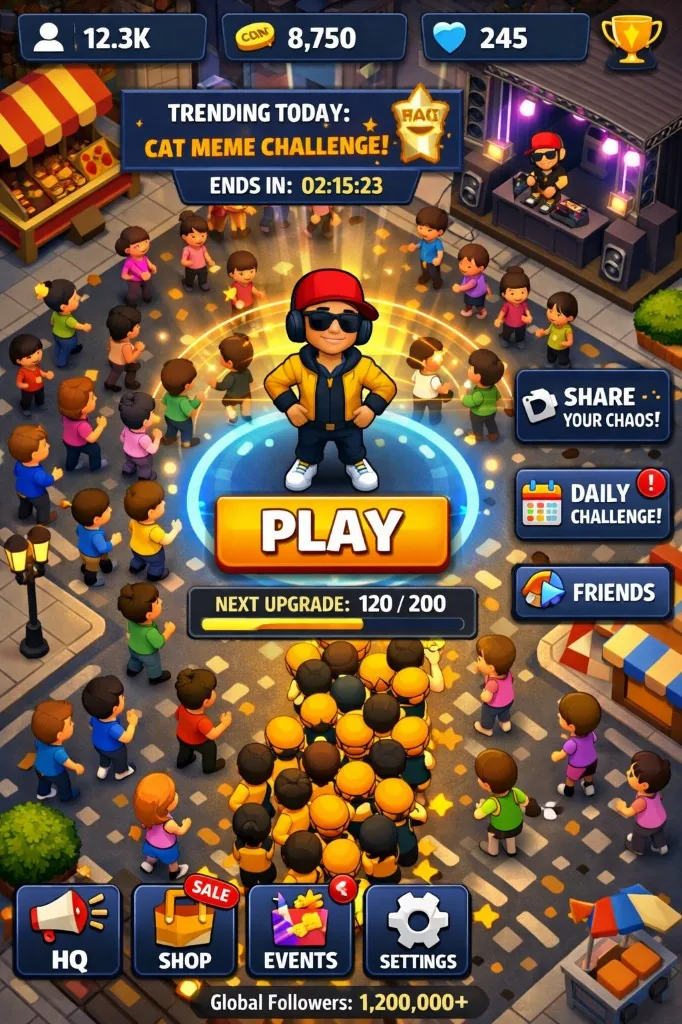 Concept mockup of the Influence Run menu